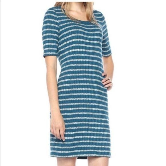 NWT Kensie Blue Womens Striped Sheath Casual Dress - Picture 2 of 6